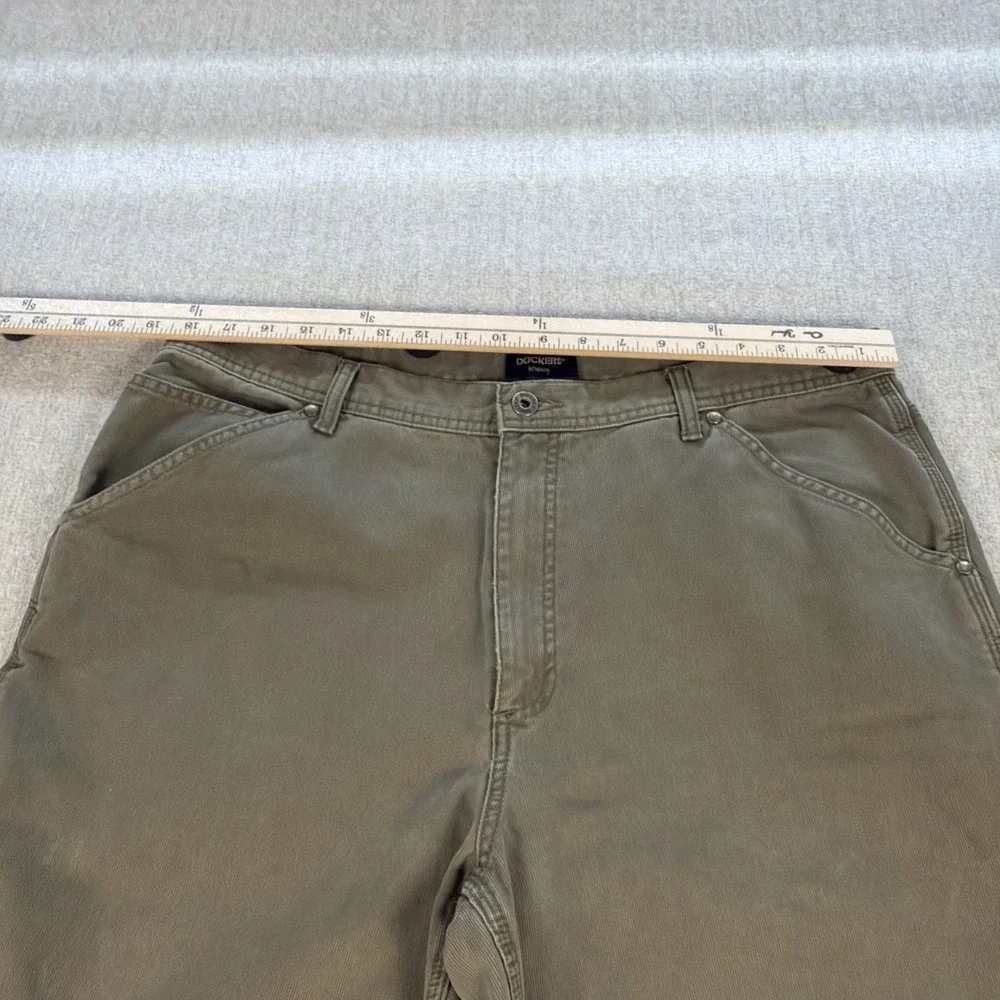 Vtg Dockers Khakis Carpenter Pants‎ Mens 38 X 32 Olive Utility Canvas Belt Loop
